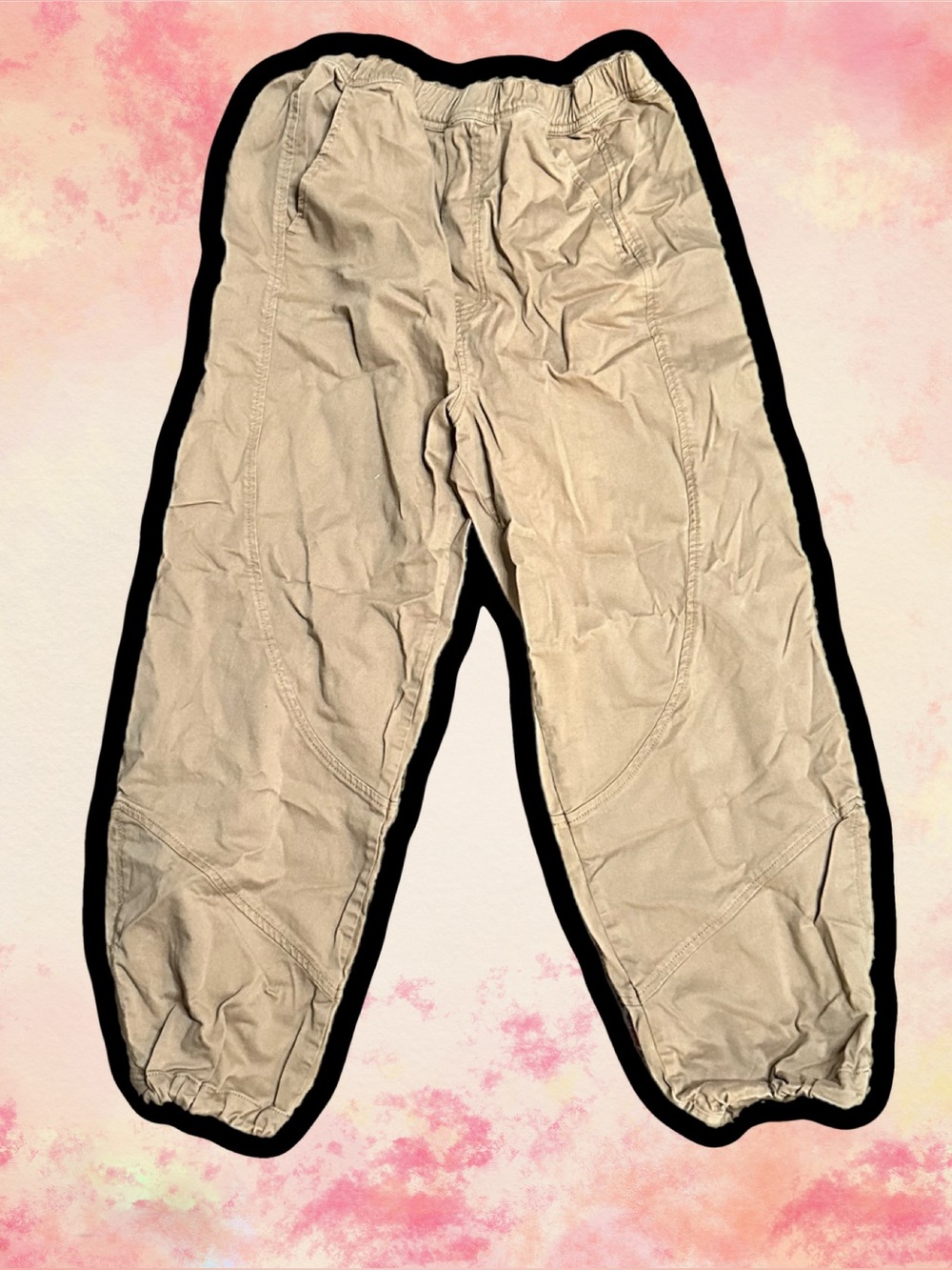 🌈 Elastic-Waist Khaki Jogger Pants